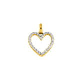 Herzanhänger 18 Karat Gelbgold 750 mit 16 Zirkonia